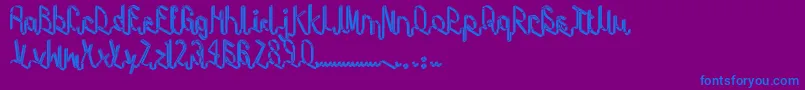 Tape-Schriftart – Blaue Schriften auf violettem Hintergrund