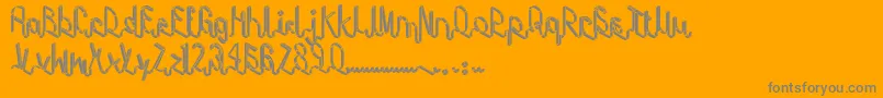 Tape-Schriftart – Graue Schriften auf orangefarbenem Hintergrund