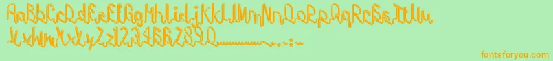 Tape Font – Orange Fonts on Green Background