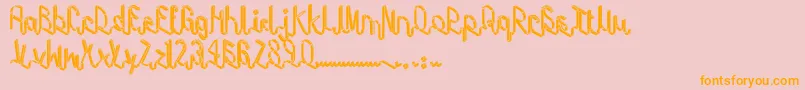 Tape Font – Orange Fonts on Pink Background