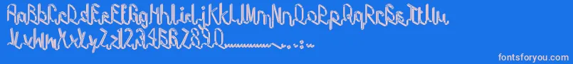 Tape Font – Pink Fonts on Blue Background