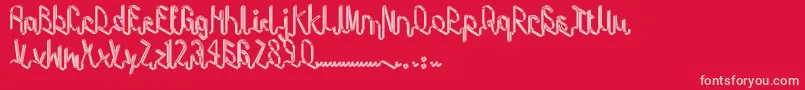 Tape Font – Pink Fonts on Red Background