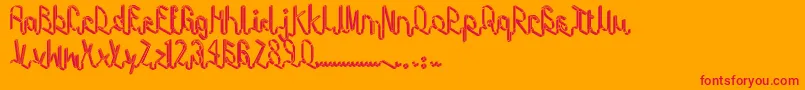 Tape Font – Red Fonts on Orange Background