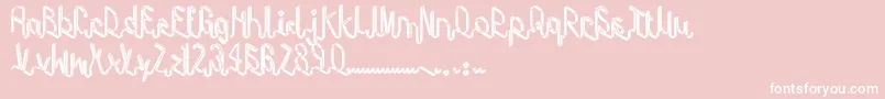 Weitere Informationen zur Tape-Schriftart Tape-Schriftart – Weiße Schriften auf rosa Hintergrund