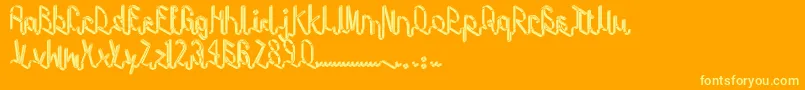 Tape-fontti – keltaiset fontit oranssilla taustalla