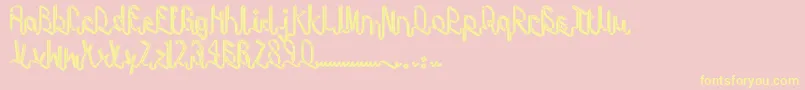 Tape Font – Yellow Fonts on Pink Background
