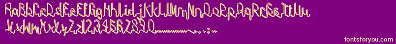 Tape-Schriftart – Gelbe Schriften auf violettem Hintergrund