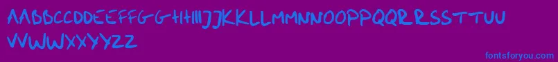 MeHandwritinBold Font – Blue Fonts on Purple Background