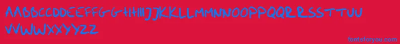 MeHandwritinBold Font – Blue Fonts on Red Background