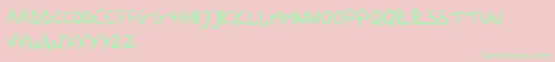 MeHandwritinBold Font – Green Fonts on Pink Background