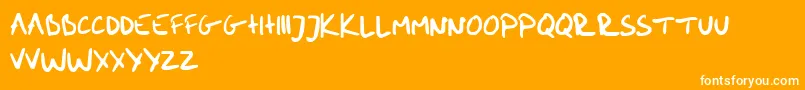 MeHandwritinBold Font – White Fonts on Orange Background