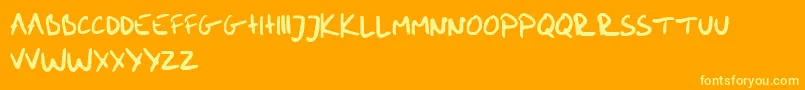 MeHandwritinBold Font – Yellow Fonts on Orange Background