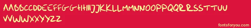 MeHandwritinBold Font – Yellow Fonts on Red Background