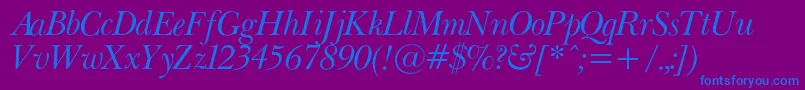 PasmacItalic Font – Blue Fonts on Purple Background