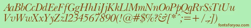 PasmacItalic Font – Brown Fonts on Green Background