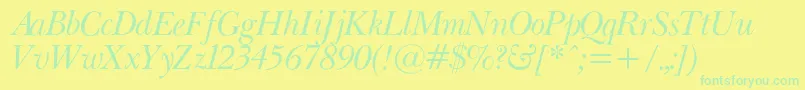 PasmacItalic Font – Green Fonts on Yellow Background