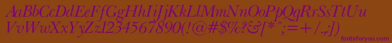 PasmacItalic Font – Purple Fonts on Brown Background