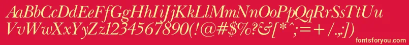 PasmacItalic Font – Yellow Fonts on Red Background