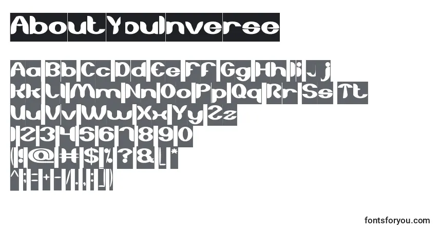 Шрифт AboutYouInverse – алфавит, цифры, специальные символы