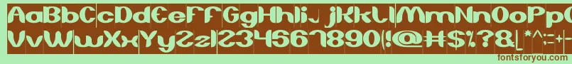 AboutYouInverse-Schriftart – Braune Schriften auf grünem Hintergrund