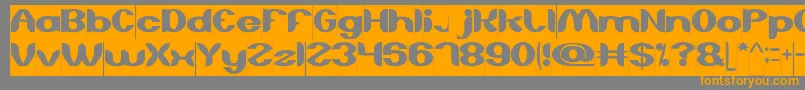 フォントAboutYouInverse – オレンジの文字は灰色の背景にあります。