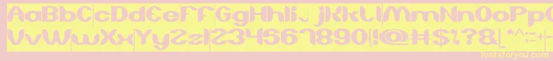 Fonte AboutYouInverse – fontes amarelas em um fundo rosa