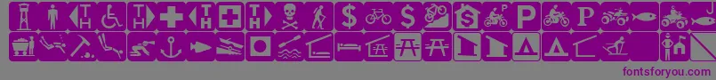 Шрифт EsriUsForestry1 – фиолетовые шрифты на сером фоне