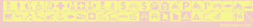 EsriUsForestry1 Font – Yellow Fonts on Pink Background