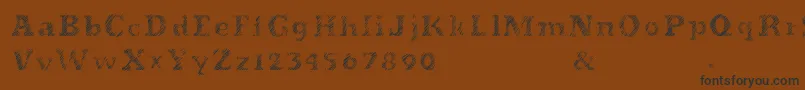 Evanescente-Schriftart – Schwarze Schriften auf braunem Hintergrund