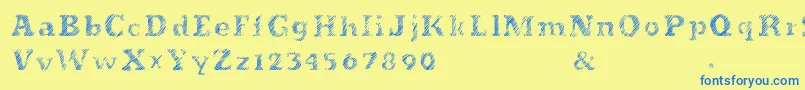 Evanescente Font – Blue Fonts on Yellow Background