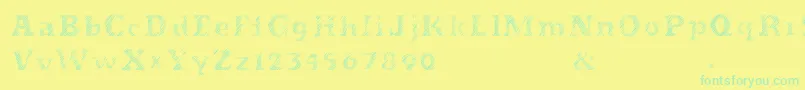 Evanescente Font – Green Fonts on Yellow Background