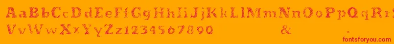 Evanescente Font – Red Fonts on Orange Background