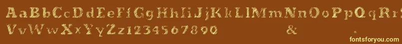 Czcionka Evanescente – żółte czcionki na brązowym tle