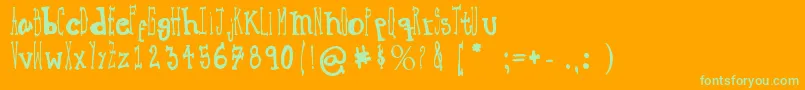 Macbeth Font – Green Fonts on Orange Background