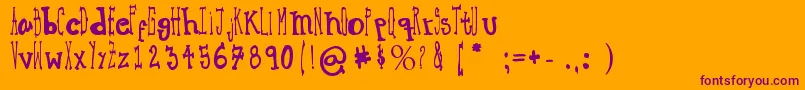Police Macbeth – polices violettes sur fond orange