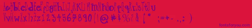 Macbeth Font – Purple Fonts on Red Background
