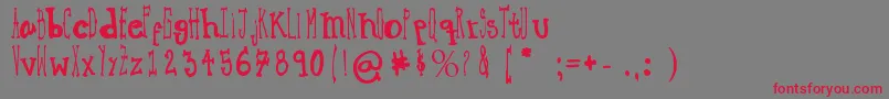 Macbeth Font – Red Fonts on Gray Background