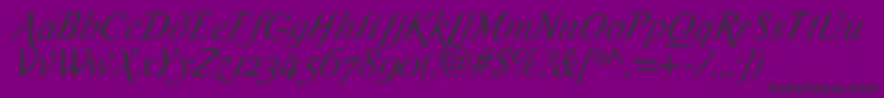 RomandeadfscriptstdItalic-Schriftart – Schwarze Schriften auf violettem Hintergrund