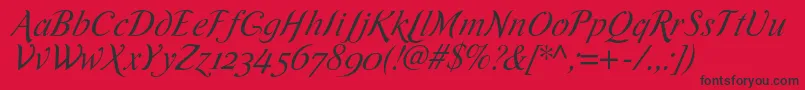 RomandeadfscriptstdItalic Font – Black Fonts on Red Background