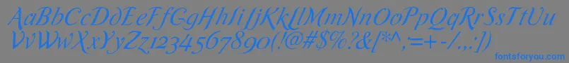 RomandeadfscriptstdItalic Font – Blue Fonts on Gray Background