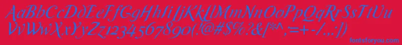 RomandeadfscriptstdItalic Font – Blue Fonts on Red Background