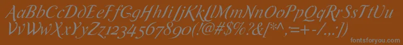 RomandeadfscriptstdItalic Font – Gray Fonts on Brown Background