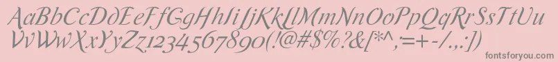RomandeadfscriptstdItalic Font – Gray Fonts on Pink Background