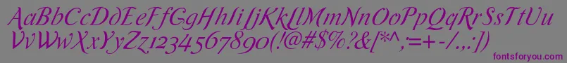 RomandeadfscriptstdItalic Font – Purple Fonts on Gray Background