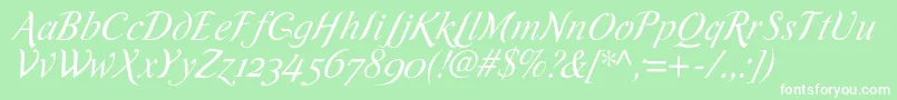 RomandeadfscriptstdItalic Font – White Fonts on Green Background
