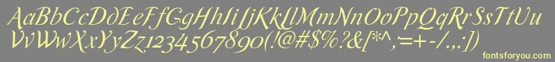 RomandeadfscriptstdItalic Font – Yellow Fonts on Gray Background