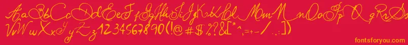 PaulinhoPedraAzulNormal Font – Orange Fonts on Red Background