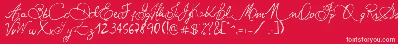 PaulinhoPedraAzulNormal Font – Pink Fonts on Red Background