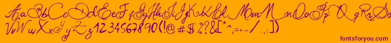 PaulinhoPedraAzulNormal Font – Purple Fonts on Orange Background