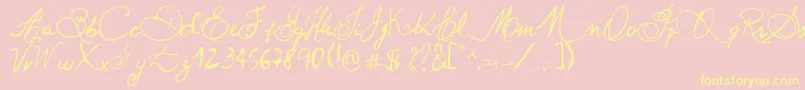 PaulinhoPedraAzulNormal Font – Yellow Fonts on Pink Background